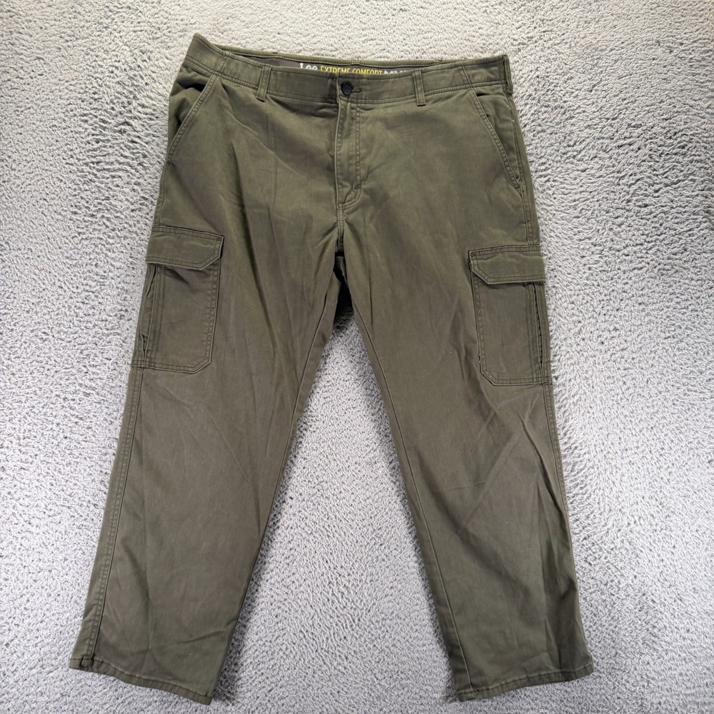 Lee Extreme Motion MVP Pant Mens 40x29 Green Cargo Straight Workwear Stretch